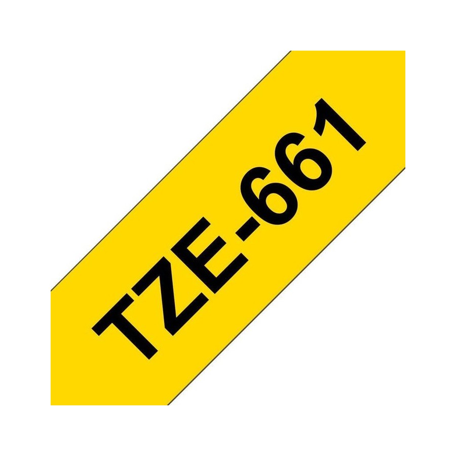 Brother tze661 cinta laminada generica de etiquetas - texto negro sobre fondo amarillo - ancho 36mm x 8 metros