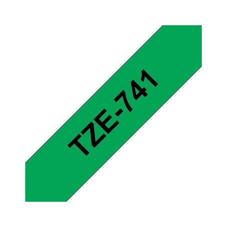 Brother tze741 cinta laminada generica de etiquetas - texto negro sobre fondo verde - ancho 18mm x 8 metros