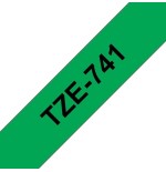 Brother tze741 cinta laminada generica de etiquetas - texto negro sobre fondo verde - ancho 18mm x 8 metros