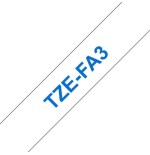 Brother tzefa3 cinta textil generica de etiquetas - texto azul sobre fondo blanco - ancho 12mm x 3 metros