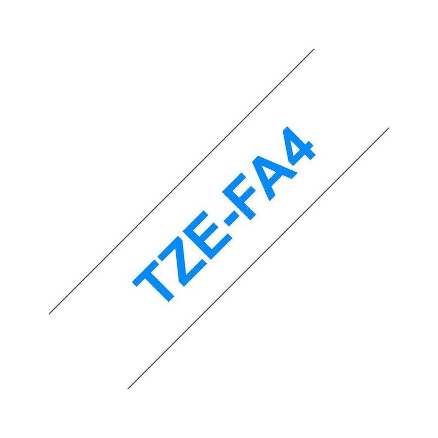 Brother tzefa4 cinta textil generica de etiquetas - texto azul sobre fondo blanco - ancho 18mm x 3 metros
