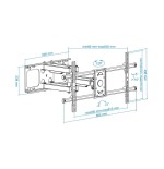 Tooq soporte de pared con doble brazo articulado para tv de 37"-90" - giratorio e inclinable - peso max 75kg - vesa