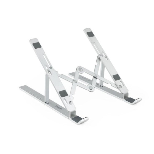 Tooq soporte para portatil hasta 15" - 7 niveles de altura - plegable - base antideslizante - peso max 5kg - plata