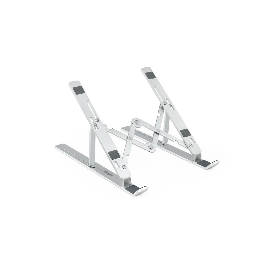 Tooq soporte para portatil hasta 15" - 7 niveles de altura - plegable - base antideslizante - peso max 5kg - plata
