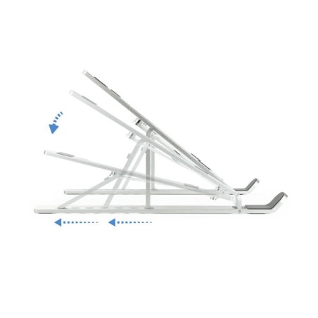 Tooq soporte para portatil hasta 15" - 7 niveles de altura - plegable - base antideslizante - peso max 5kg - plata