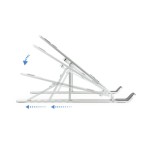 Tooq soporte para portatil hasta 15" - 7 niveles de altura - plegable - base antideslizante - peso max 5kg - plata