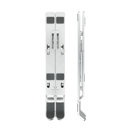 Tooq soporte para portatil hasta 15" - 7 niveles de altura - plegable - base antideslizante - peso max 5kg - plata
