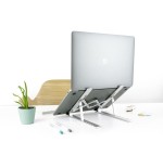 Tooq soporte para portatil hasta 15" - 7 niveles de altura - plegable - base antideslizante - peso max 5kg - plata