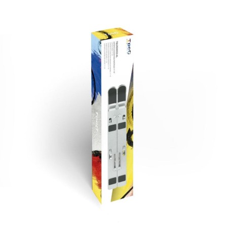 Tooq soporte para portatil hasta 15" - 7 niveles de altura - plegable - base antideslizante - peso max 5kg - plata