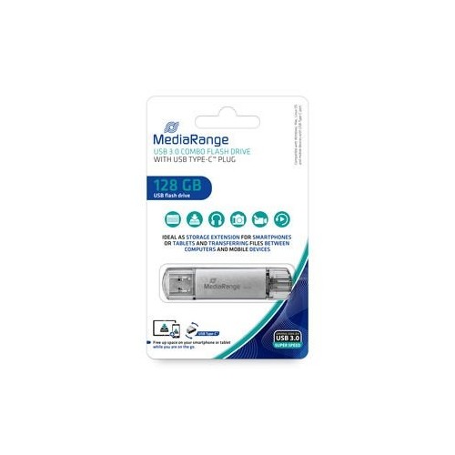 Pendrive mediarange usb-stick 64 gb usb 3.1 combo mit usb type-c