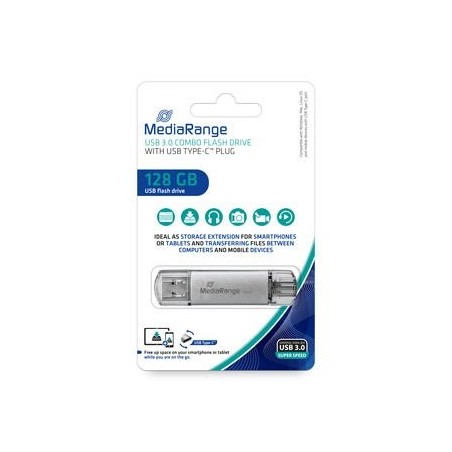 Pendrive mediarange usb-stick 64 gb usb 3.1 combo mit usb type-c