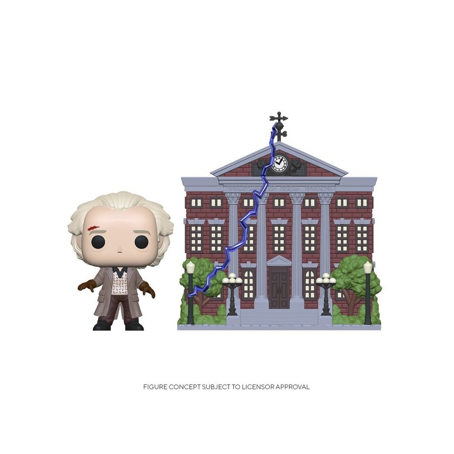 Figura pop back to the future doc with clock tower
