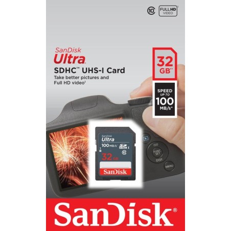 Sandisk ultra 32gb sdhc mem card 100mb/s