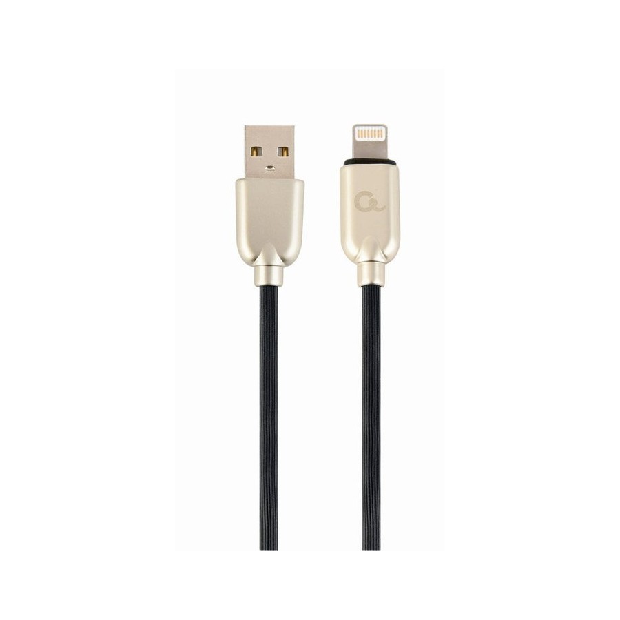 Gembird cc-usb2r-amlm-2m cable de datos y carga premium lightning  2 m, negro
