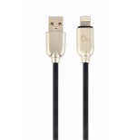 Gembird cc-usb2r-amlm-2m cable de datos y carga premium lightning  2 m, negro