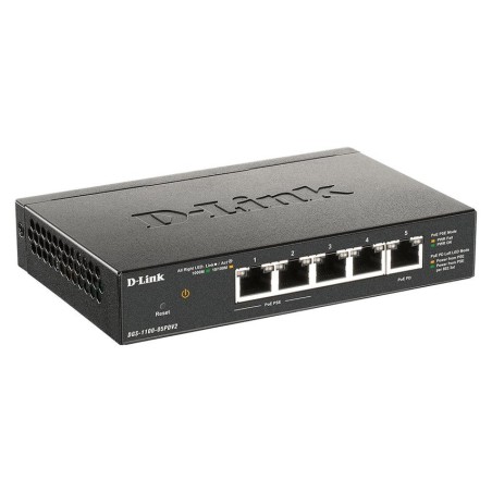 Switch gestionable d-link dgs-1100-05pdv2 5 puertos rj-45 10 100 1000 poe