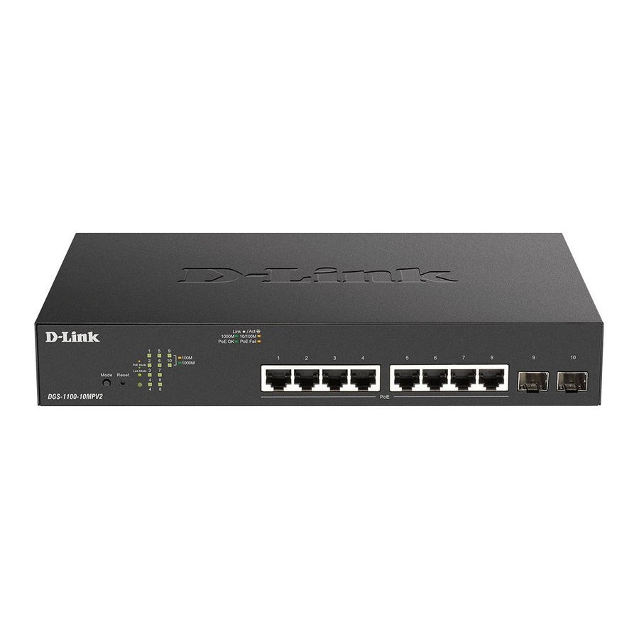 Switch d link 10 puertos gestionable 2 gigabit poe