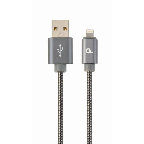 Gembird cc-usb2s-amlm-1m-bg cable de carga y datos lightning 1 m, gris metálico