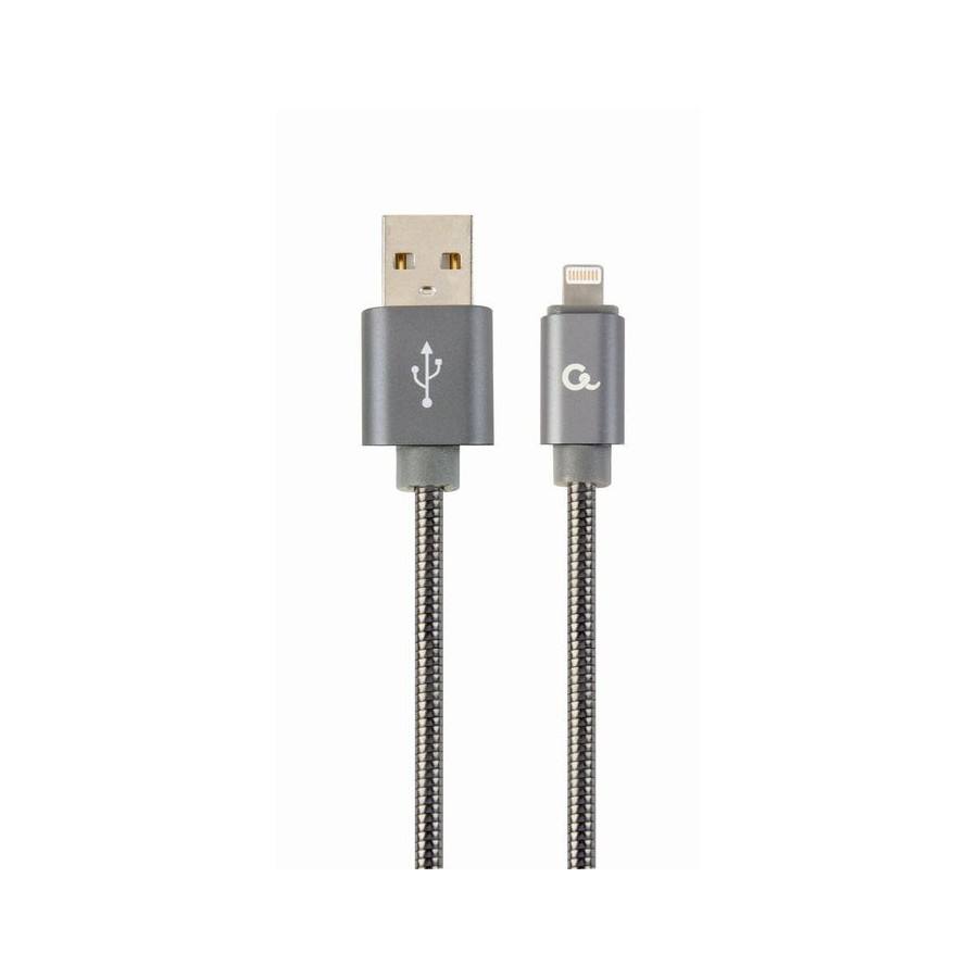 Gembird cc-usb2s-amlm-1m-bg cable de carga y datos lightning 1 m, gris metálico