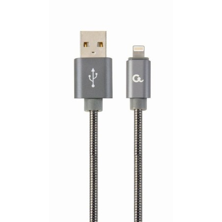 Gembird cc-usb2s-amlm-1m-bg cable de carga y datos lightning 1 m, gris metálico