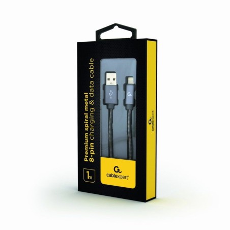 Gembird cc-usb2s-amlm-1m-bg cable de carga y datos lightning 1 m, gris metálico