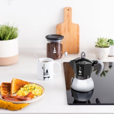 Cafetera italiana bialetti new moka induction negro 2 tazas