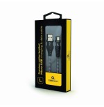 Gembird cc-usb2b-ammbm-1m-bw cable de datos y carga micro usb trenzado premium, 1 m, negro / blanco