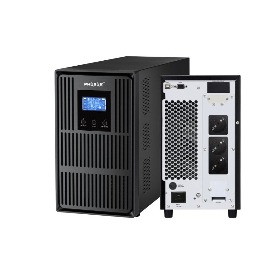 Sai online phasak conqueror pro 3000 va online lcd 3000va-2700w 3 salidas formato torre