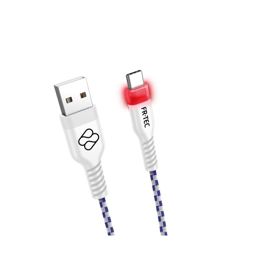 Cable usb 2.0 fr-tec premium led para ps5 usb tipo-c macho usb macho 3m blanco