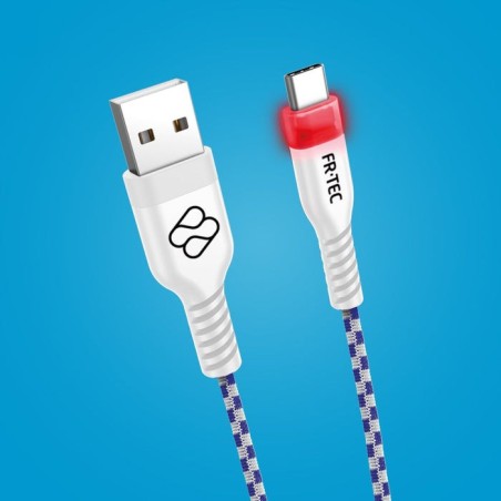 Cable usb 2.0 fr-tec premium led para ps5 usb tipo-c macho usb macho 3m blanco