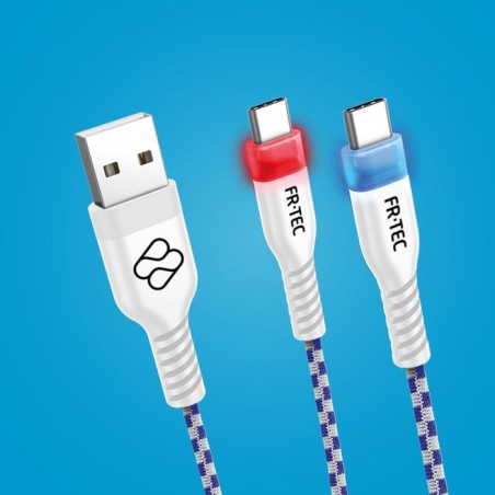 Cable usb 2.0 fr-tec premium led para ps5 usb tipo-c macho usb macho 3m blanco
