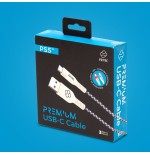 Cable usb 2.0 fr-tec premium led para ps5 usb tipo-c macho usb macho 3m blanco