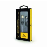 Gembird cable de carga y datos micro-usb trenzado premium, 1m, gris / blanco