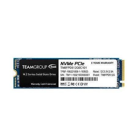 Team group mp33 pro 512gb pcie gen3 x4 nvme m.2 ssd 2100/1700 mb/s
