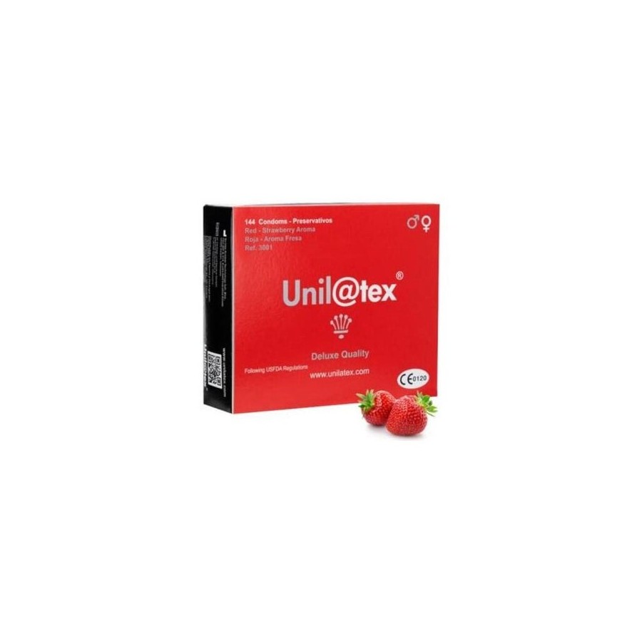 Unilatex - preservativos rojos/fresa 144 uds