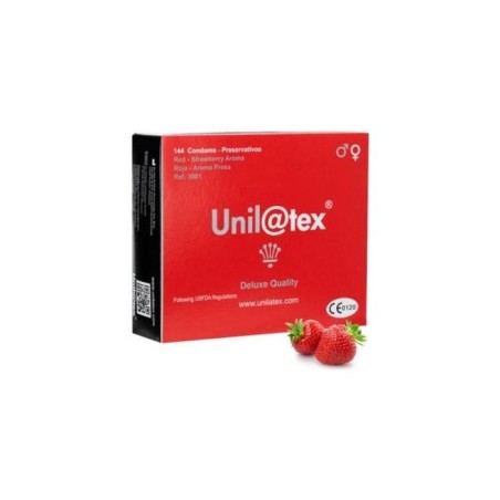 Unilatex - preservativos rojos/fresa 144 uds