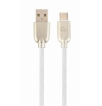 Gembird cable usb 2.0 am a tipo c (am / cm), 2 m, , blanco premium    cc-usb2r-amcm-2m-w