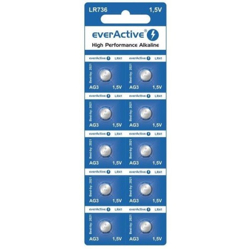 Pilas alcalinas everactive g3 lr736 lr41 10 piezas