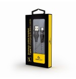 Gembird cc-usb2b-amcm-1m-bw cable de carga y datos usb tipo c trenzado premium 1 m, negro / blanco