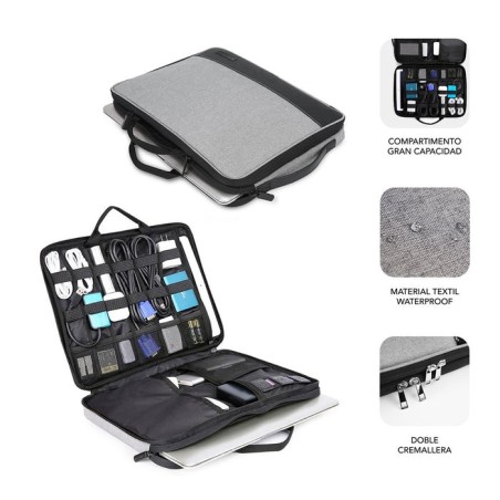 Maletín subblim advance laptop sleeve para portátiles hasta 14'/ gris