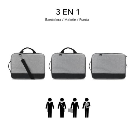 Maletín subblim advance laptop sleeve para portátiles hasta 14'/ gris