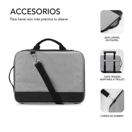 Maletín subblim advance laptop sleeve para portátiles hasta 14'/ gris