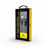 Gembird cable de datos y carga usb tipo c trenzado premium, 2m, negro / blanco