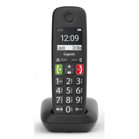 Telefono fijo inalambrico gigaset e290 teclas grandes y pantalla de alta visibilidad 150 contactos negro