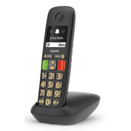 Telefono fijo inalambrico gigaset e290 teclas grandes y pantalla de alta visibilidad 150 contactos negro