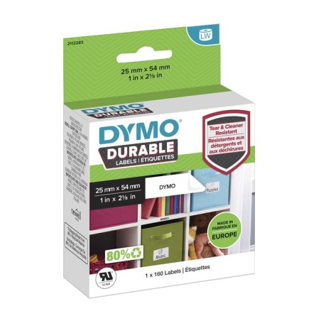 Dymo durable blanco etiqueta para impresora autoadhesiva