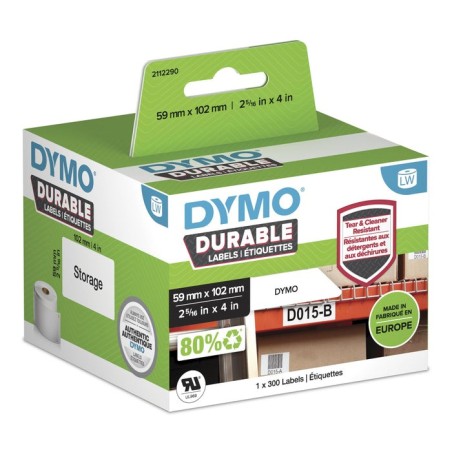 Dymo cinta adhesiva durable labelwriter labels 102x59mm  negro sobre fondo blanco