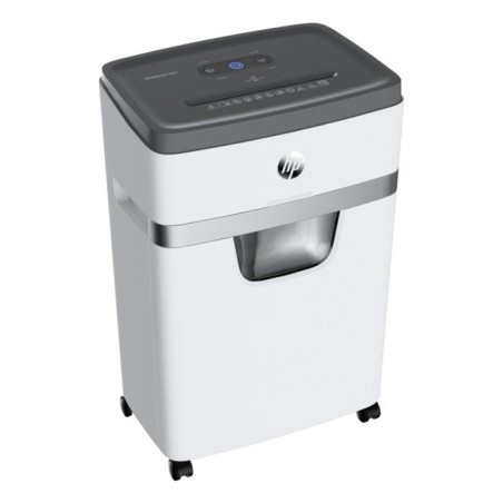 Destructora de tiras hp oneshred 18cc, 18 hojas, cesta de 25 l, tritura tarjetas de crédito, grapas y clips
