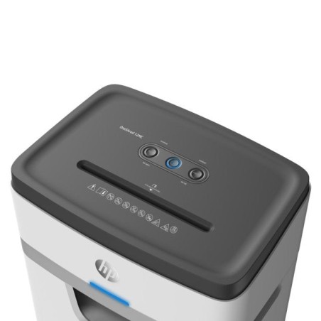 Destructora hp oneshred 12mc, micro corte, p-5, 12 tarjetas, 25l, gris claro
