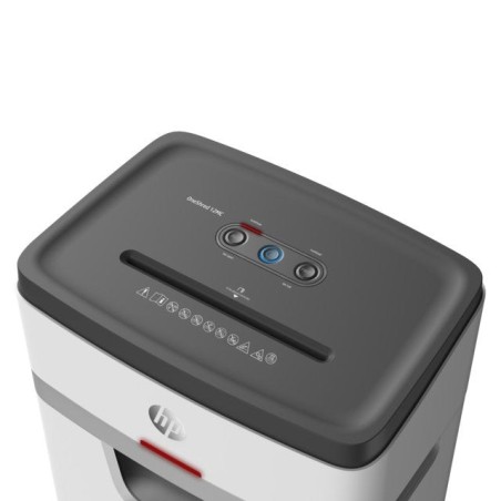 Destructora hp oneshred 12mc, micro corte, p-5, 12 tarjetas, 25l, gris claro